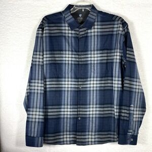 Kuhl Fugitive Flannel Shirt Men XXl 2XL Blue Gray Plaid Long Sleeve Outdoor